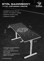 Геймерський стіл Cobra X-Mate CRF140WH – універсальний білий стиль - Зображення 18