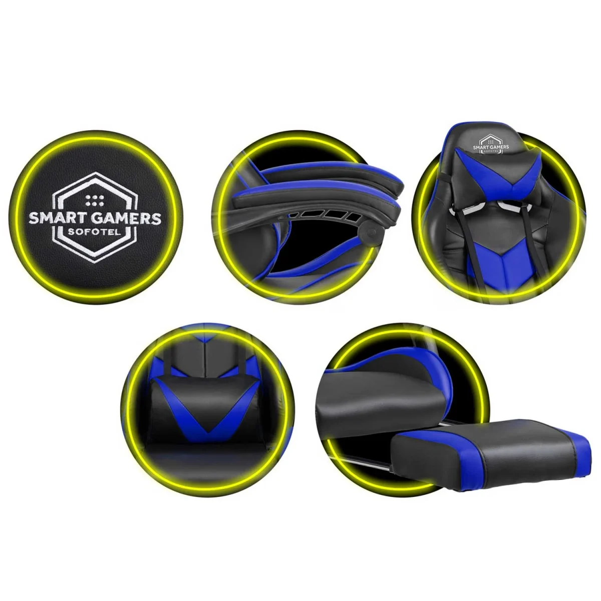 Офісне геймерське крісло Sofotel Cerber чорно-синє для максимального комфорту - Зображення 8