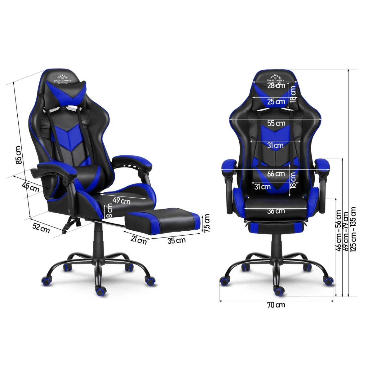 Офісне геймерське крісло Sofotel Cerber чорно-синє для максимального комфорту - Зображення 12