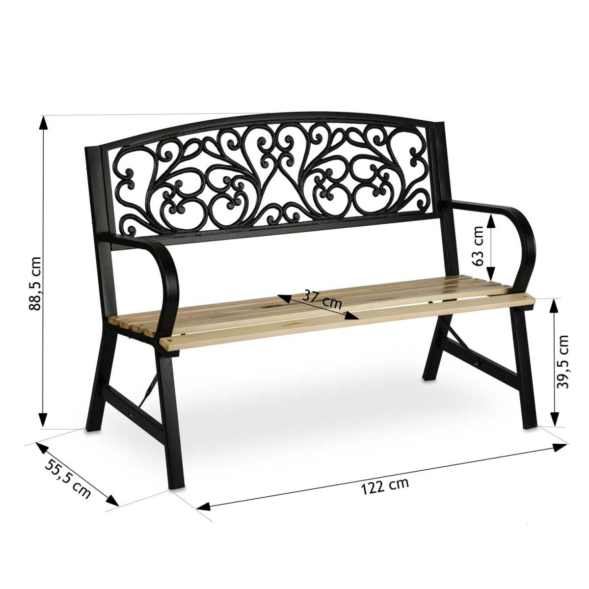 Лавка садова з підлокітниками 122 x 88,5 x 55,5 см Sofotel Ivy - Простір для відпочинку - Зображення 10