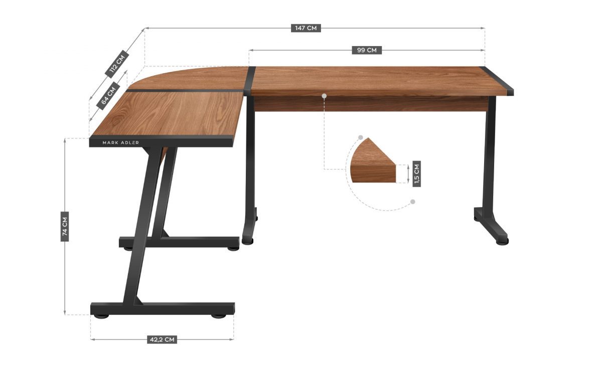 Елегантний і міцний ігровий стіл Mark Adler Leader 5.5 WN - Зображення 5