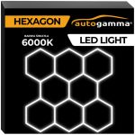 Стельовий світильник Auto Gamma білий HEXAGON LED 297 х 307 см, холодний колір 5500-6000К Сучасний дизайн та ефективне освітлення для вашого інтер'єру