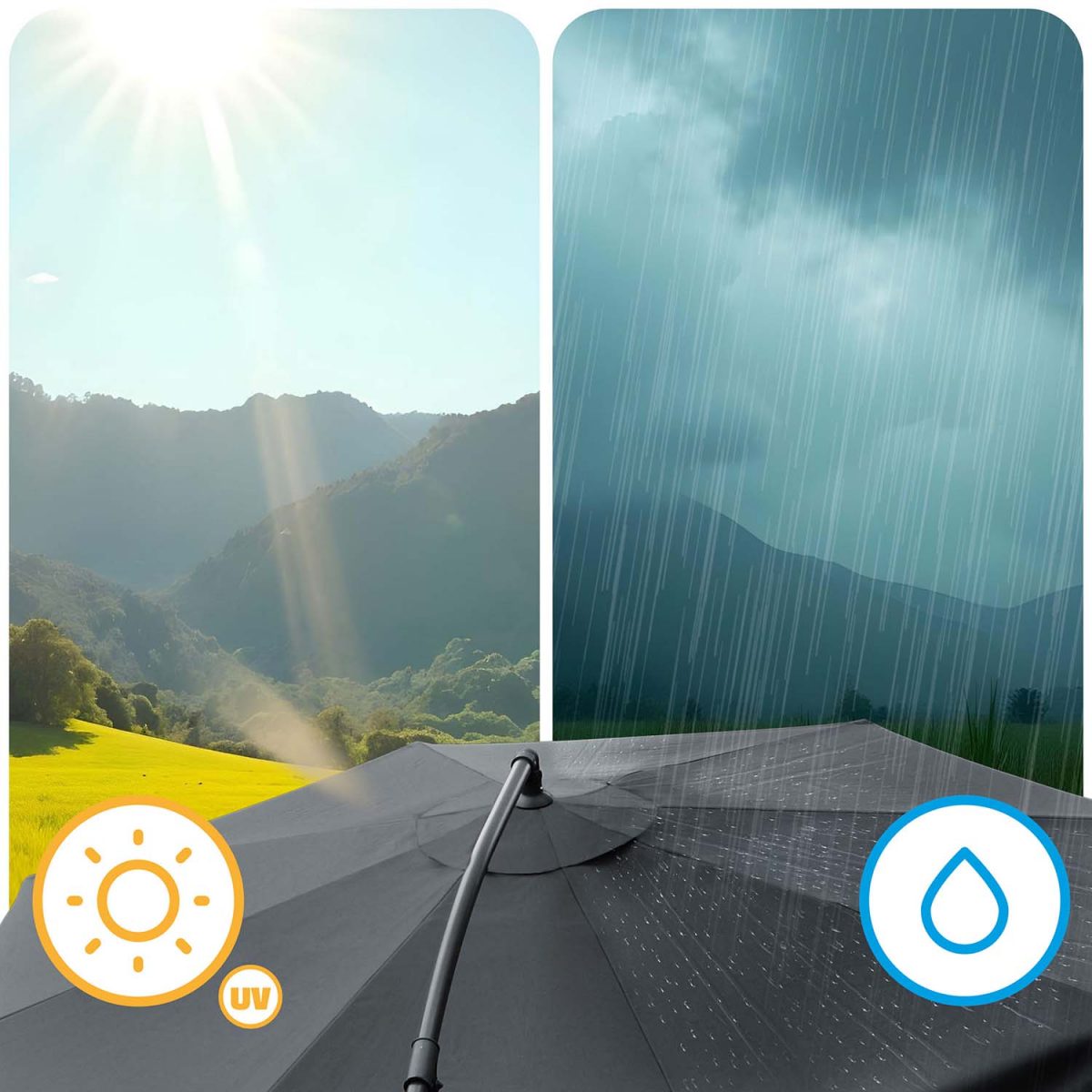 Складаний садовий парасоль 350 см з чохлом Plonos PL-880 - Практичний та стильний - Зображення 13