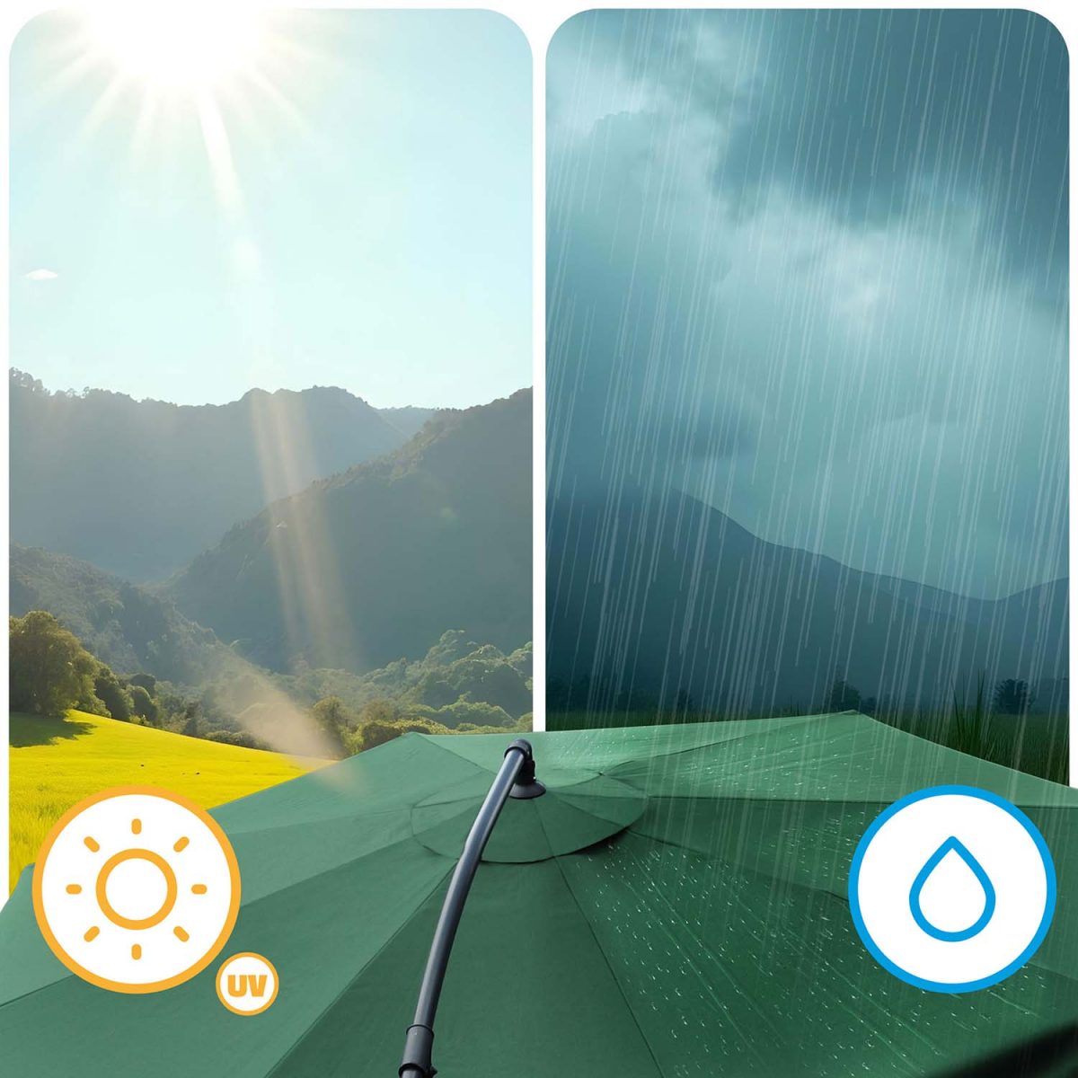 Складаний садовий парасоль 350 см з чохлом Plonos PL-880 - Практичний та стильний - Зображення 8