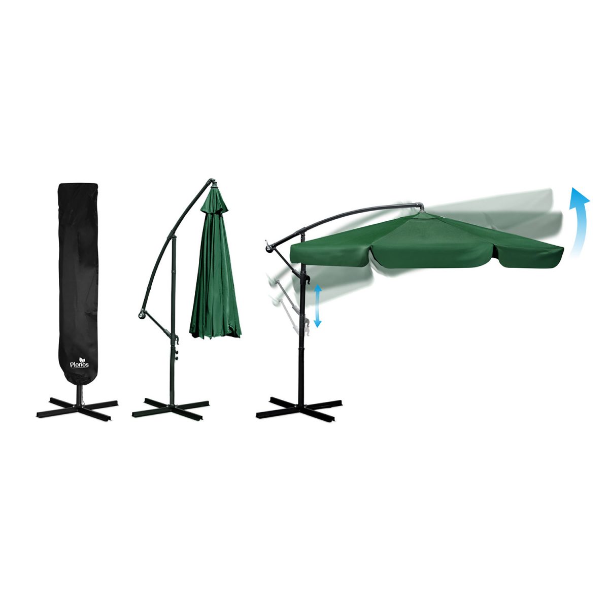 Складаний садовий парасоль 350 см з чохлом Plonos PL-880 - Практичний та стильний - Зображення 7