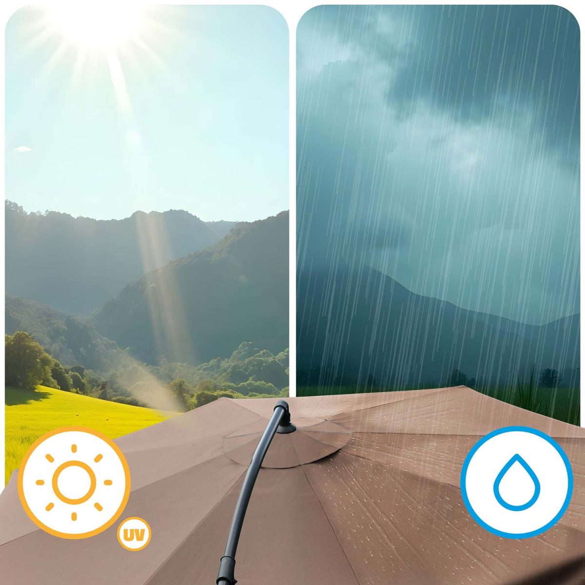 Складаний садовий парасоль 350 см з чохлом Plonos PL-880 - Практичний та стильний - Зображення 14