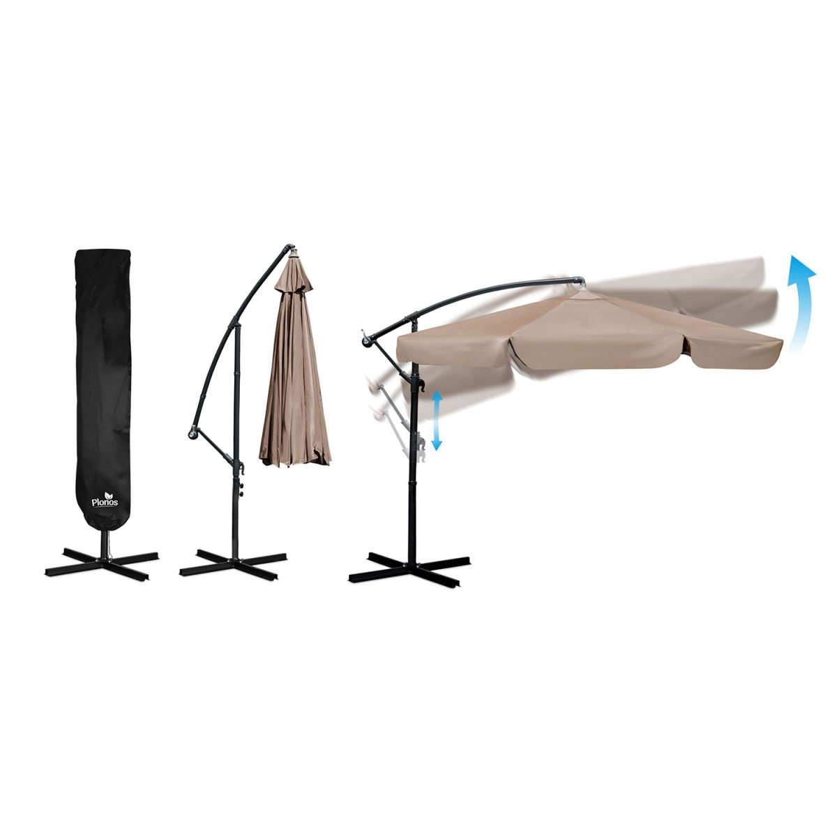 Складаний садовий парасоль 350 см з чохлом Plonos PL-880 - Практичний та стильний - Зображення 7