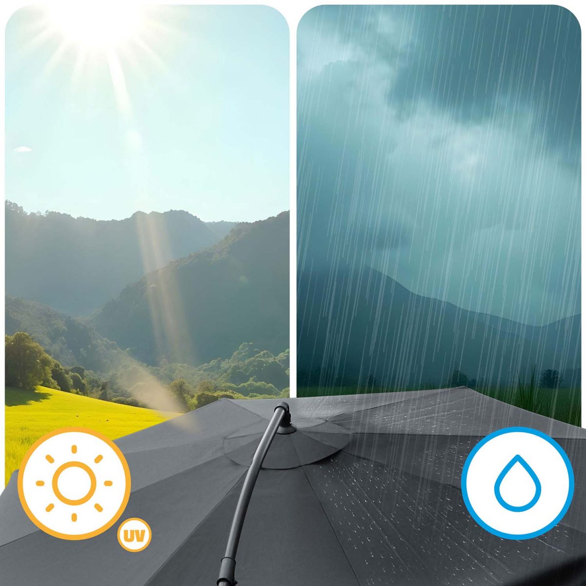 Складена садова парасоля 8 сегментів 350 см з чохлом Plonos PL-881 - Найкращий вибір для вашого саду - Зображення 8