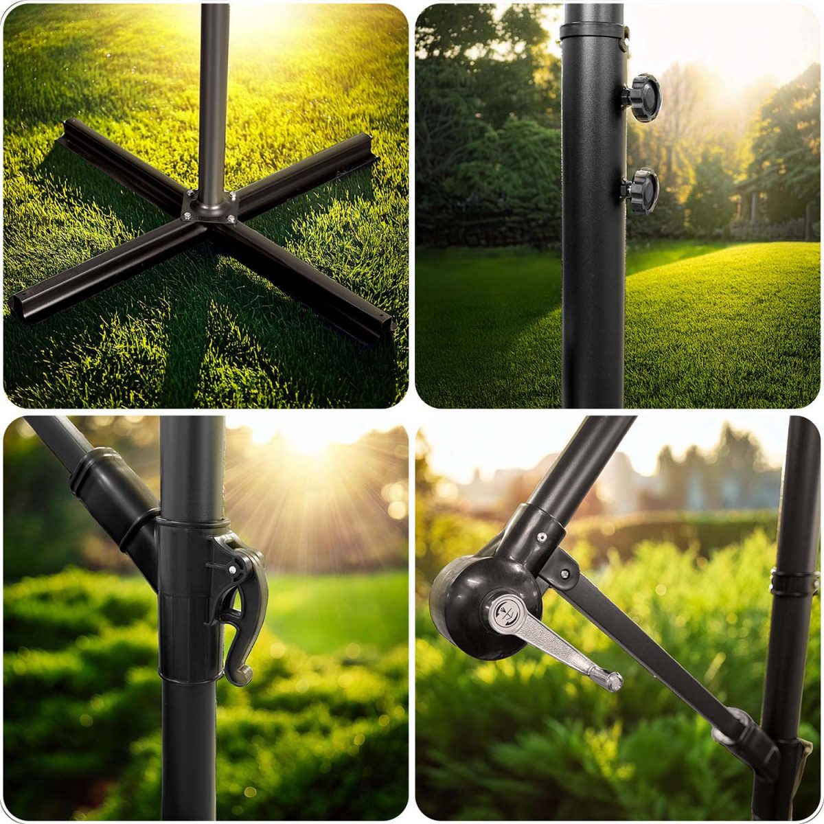 Складена садова парасоля 8 сегментів 350 см з чохлом Plonos PL-881 - Найкращий вибір для вашого саду - Зображення 9