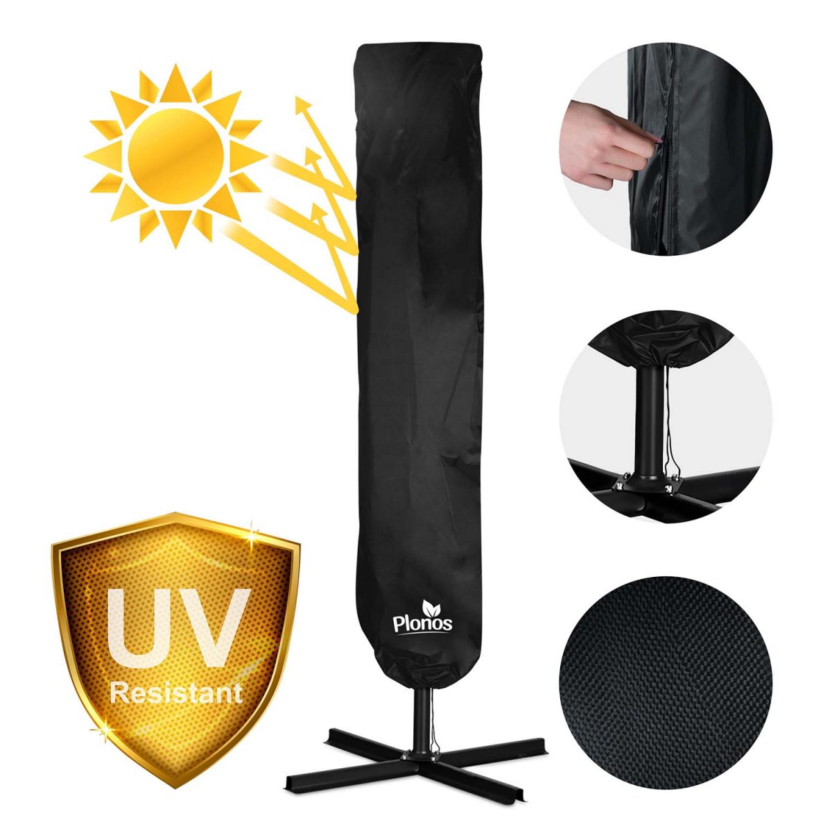 Складена садова парасоля 8 сегментів 350 см з чохлом Plonos PL-881 - Найкращий вибір для вашого саду - Зображення 14