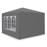 Павільйон садовий 4 стінки 3x3 м сірий Plonos - Простір для відпочинку на природі - Зображення 2
