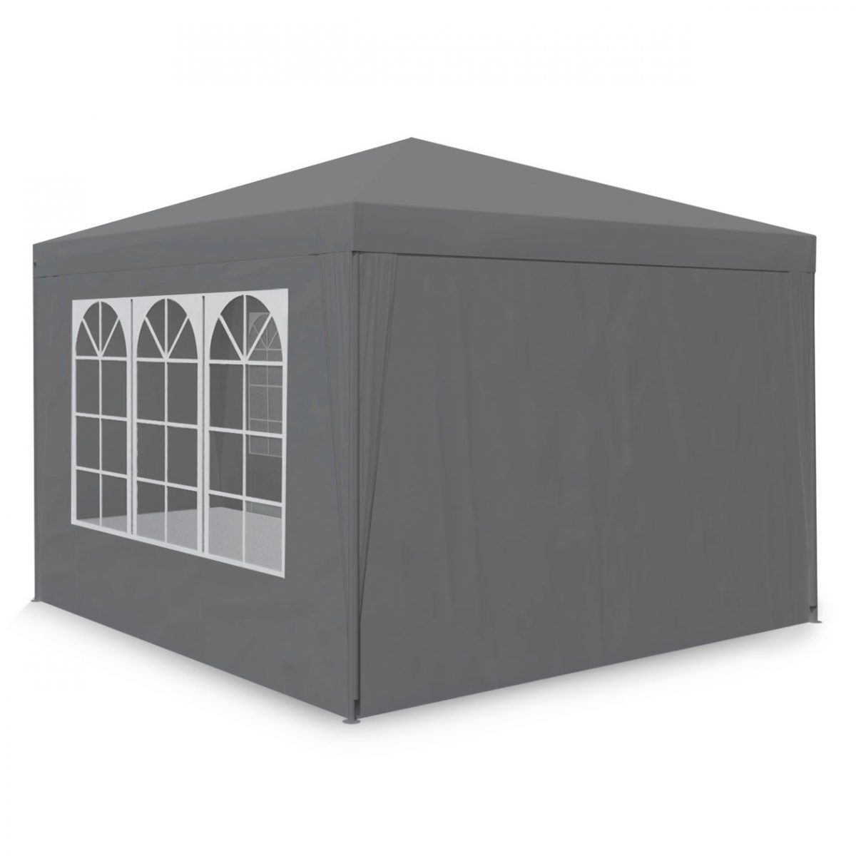 Павільйон садовий 4 стінки 3x3 м сірий Plonos - Простір для відпочинку на природі - Зображення 6