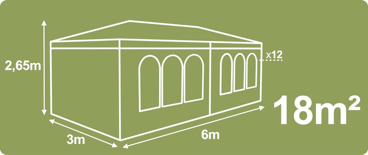 Павільйон садовий 6 стінок 3x6 м білий Plonos - Простір для великих заходів - Зображення 6