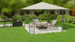 Садовий павільйон бежевий намет 3x3 м Plonos 4932 - Захист від сонця та дощу - Зображення 3