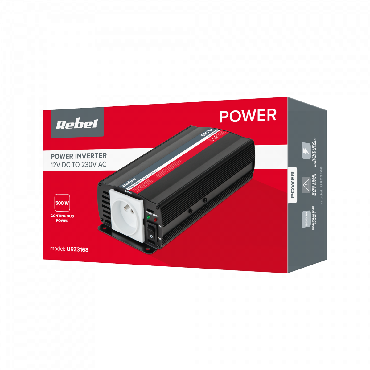 Автомобільний перетворювач напруги Інвертор REBEL на 500 Вт - Зображення 4