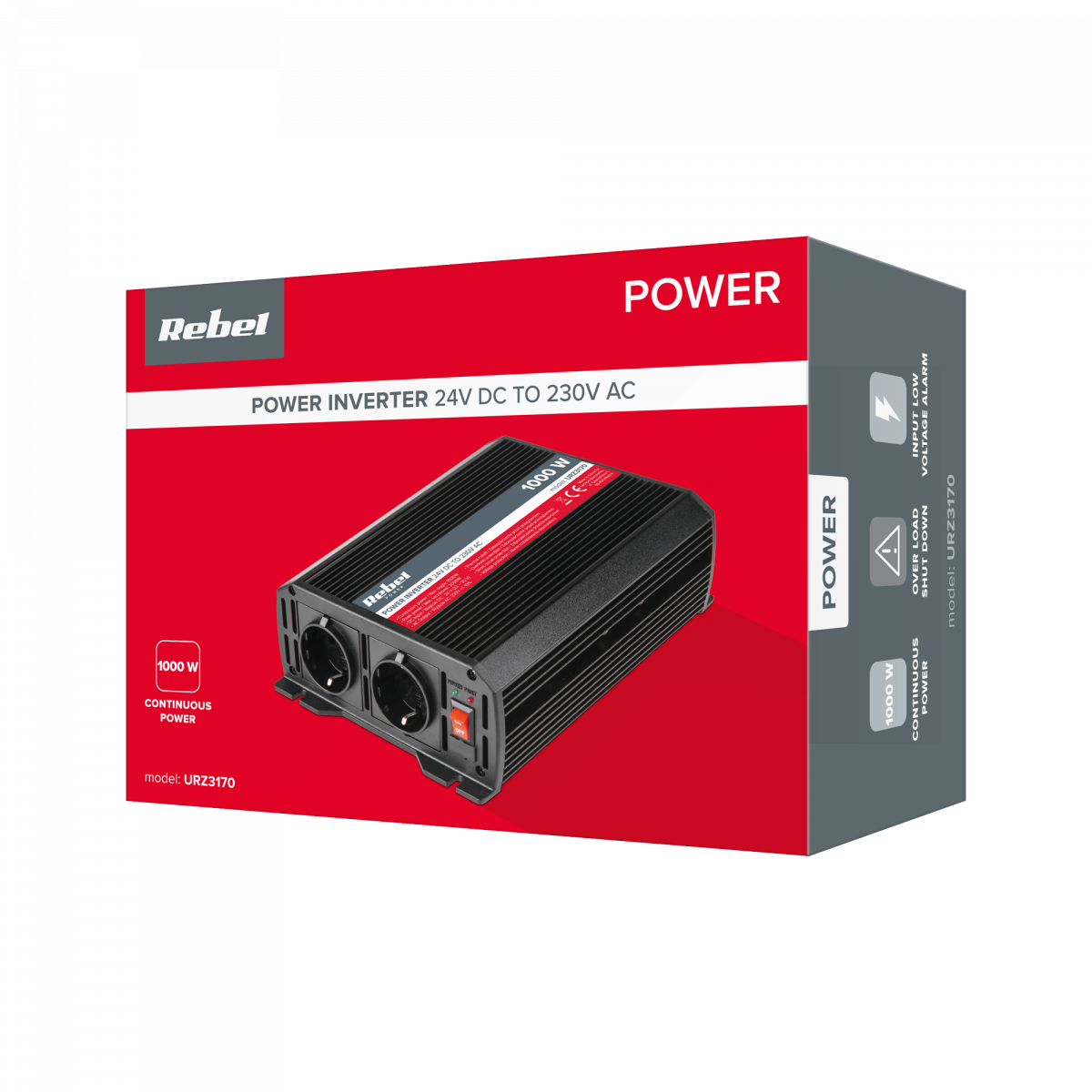 Автомобільний Перетворювач напруги Інвертор 1000 Вт REBEL - Зображення 4