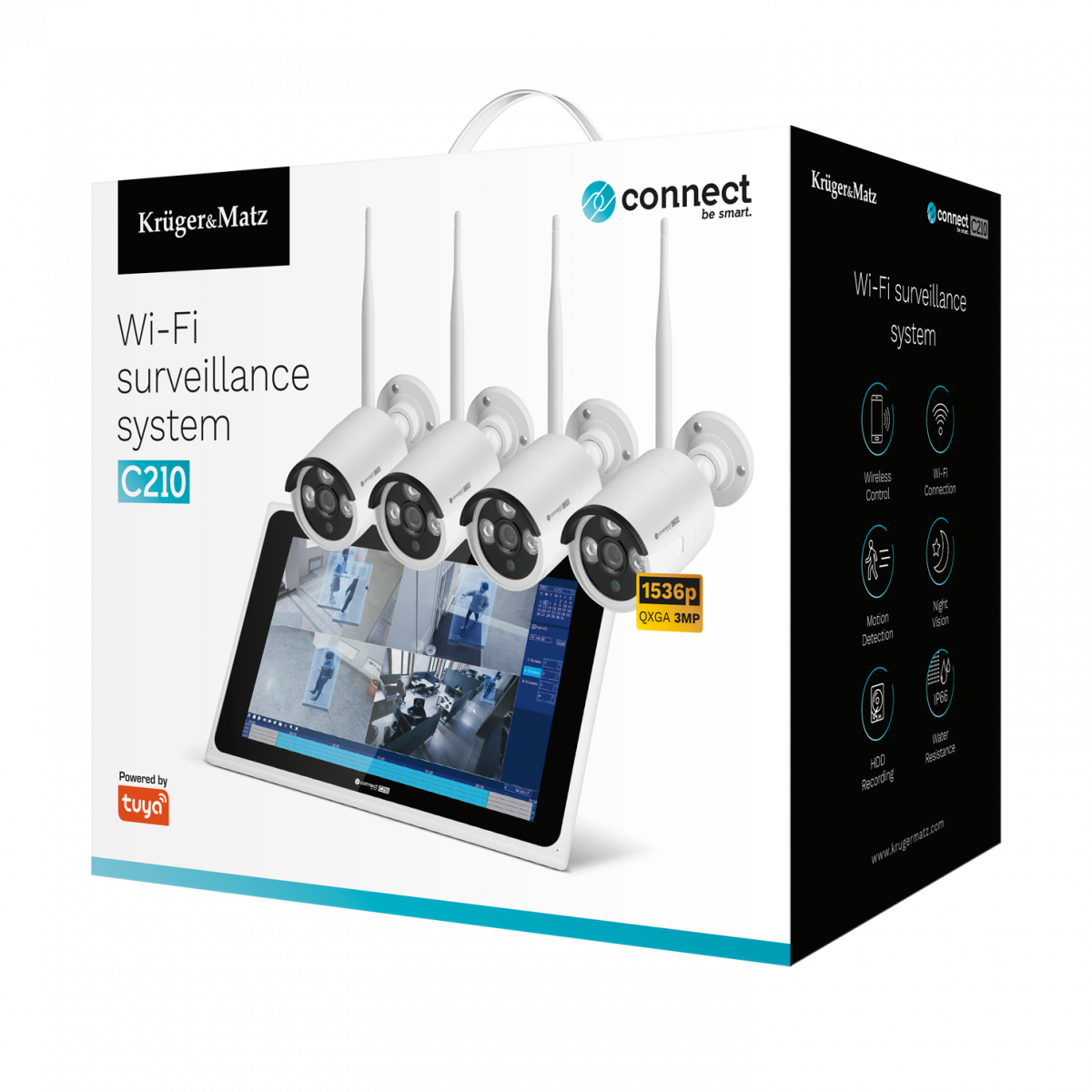 Комплект моніторингу Камери відеонагляду Wi-Fi Kruger&Matz Connect C210 Tuya KM2241 - Зображення 8