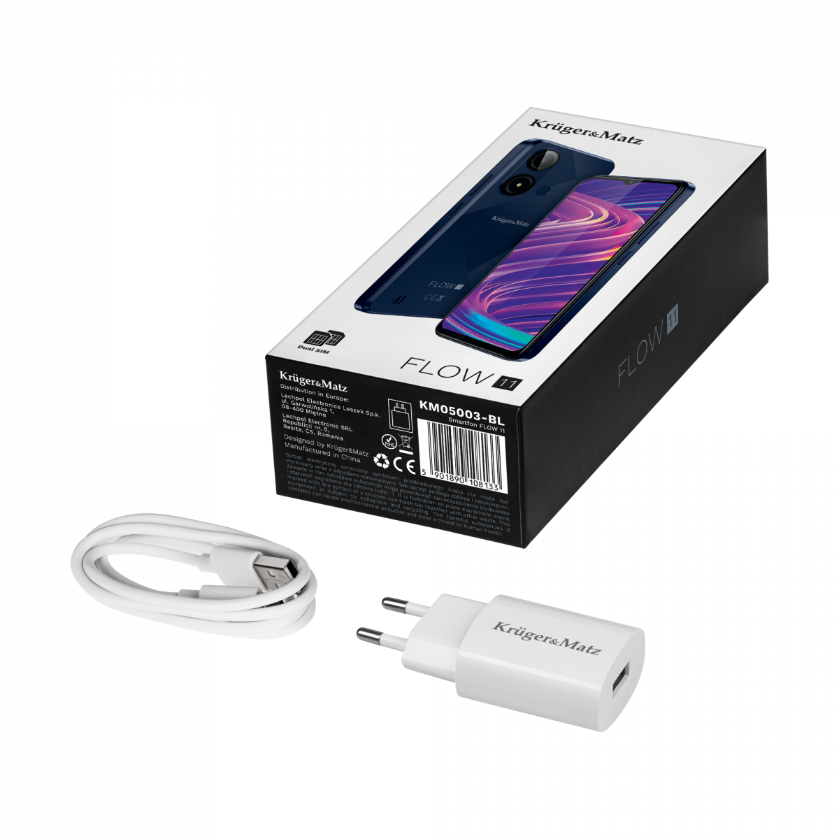 Смартфон Kruger&Matz FLOW 11, темно-синій - Зображення 11