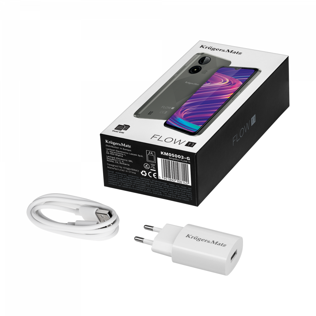 Смартфон Kruger&Matz FLOW 11 сірий - Зображення 11