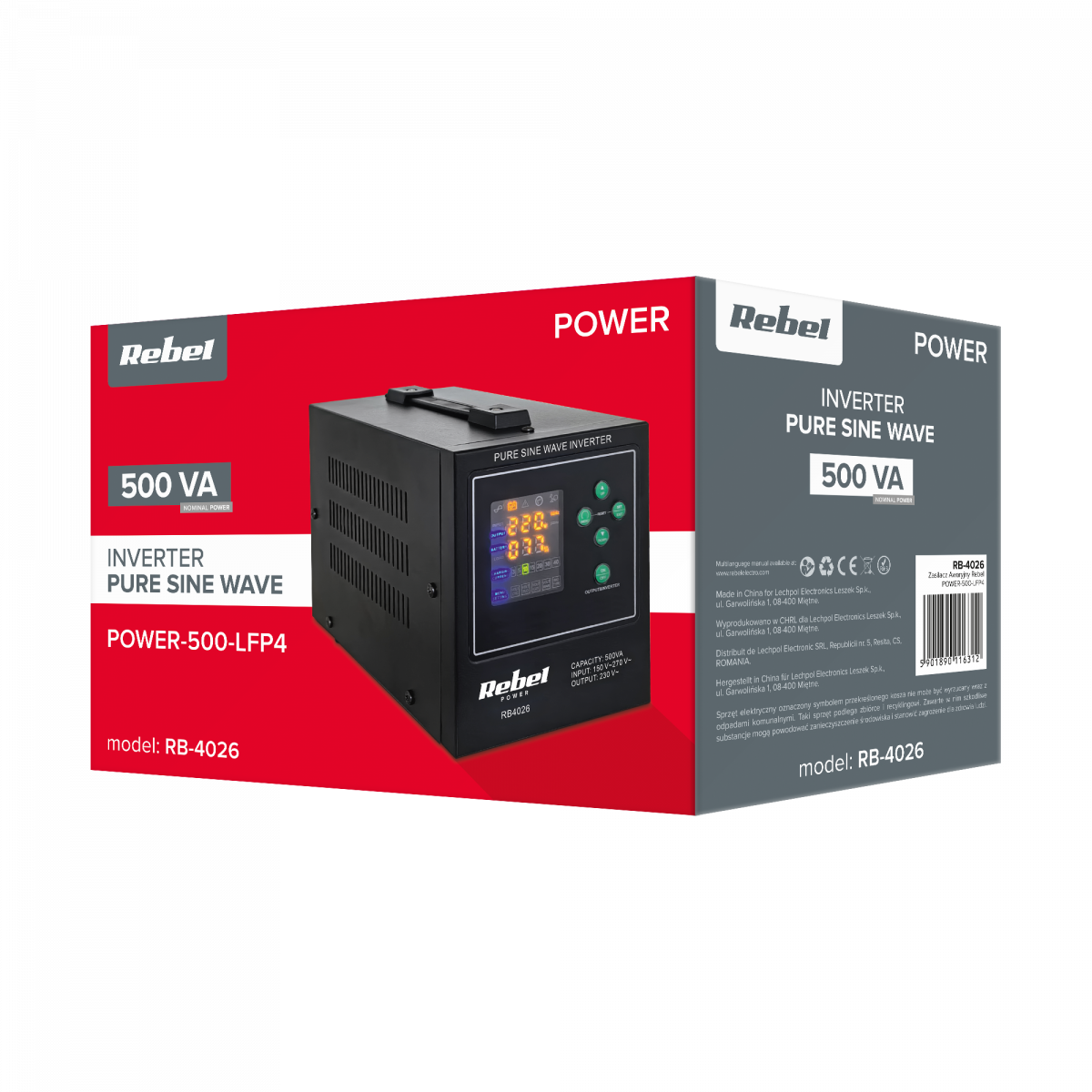 Джерело безперебійного живлення Rebel POWER-500-LFP4 RB-4026 - Зображення 4