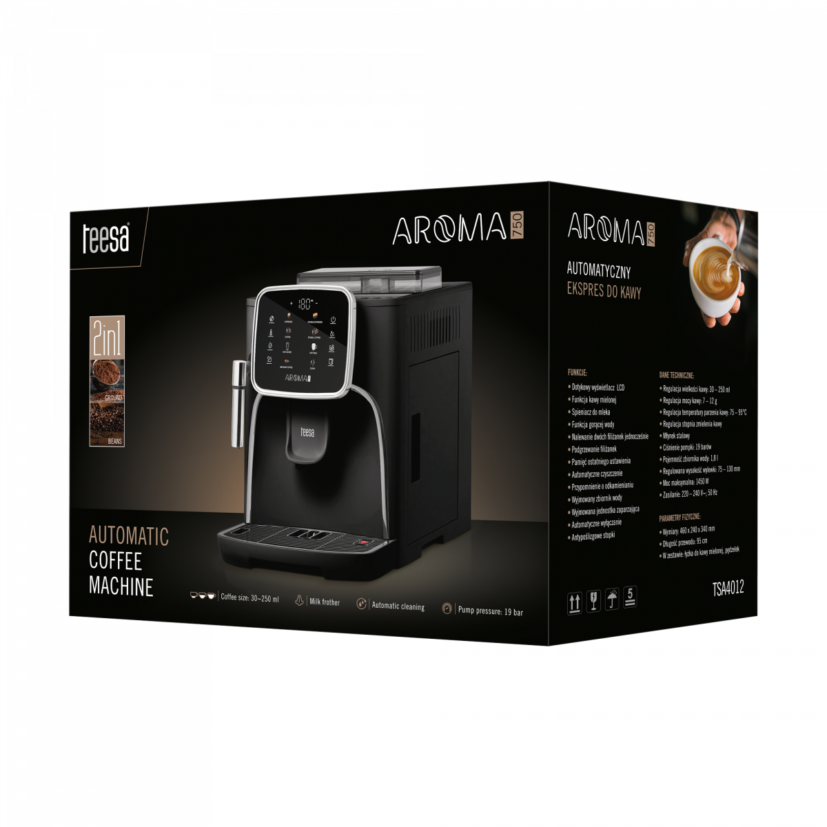 Автоматична кавова машина Teesa Aroma 750 з помолом TSA4012 - Зображення 11