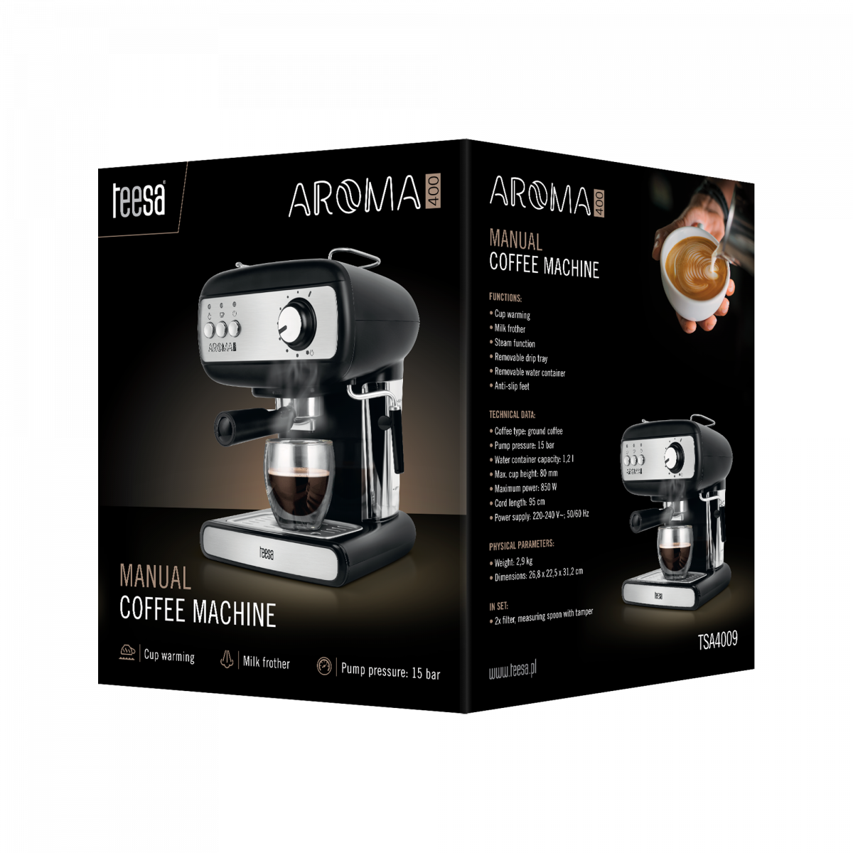 Кавоварка з фільтром TEESA AROMA 400 TSA4009 - Зображення 3