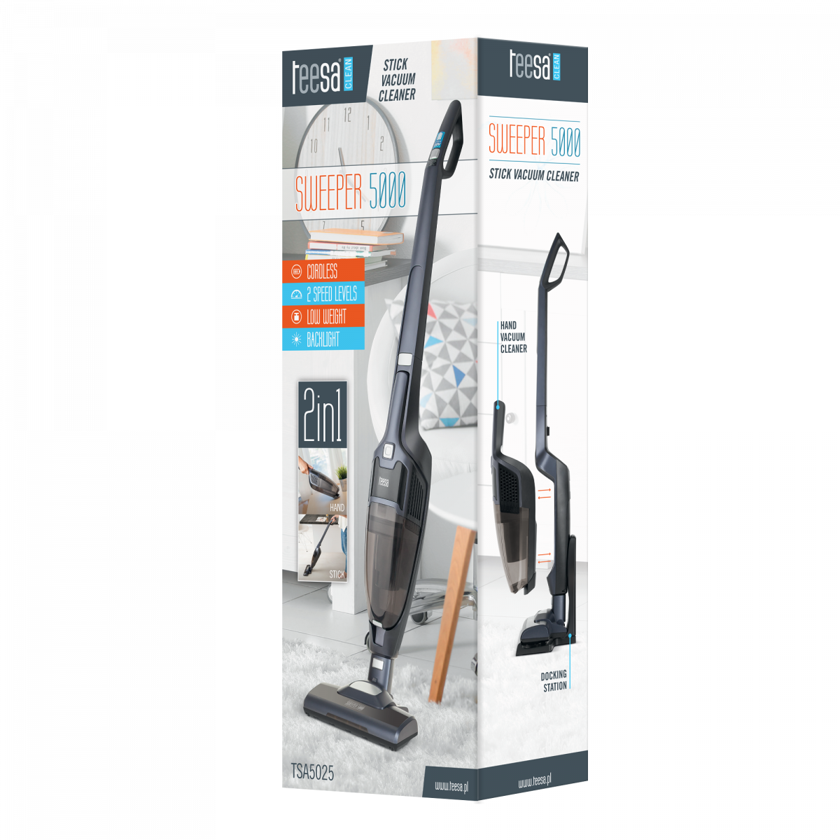 Акумуляторний пилосос 2 в 1 Teesa SWEEPER 5000 TSA5025 - Зображення 6