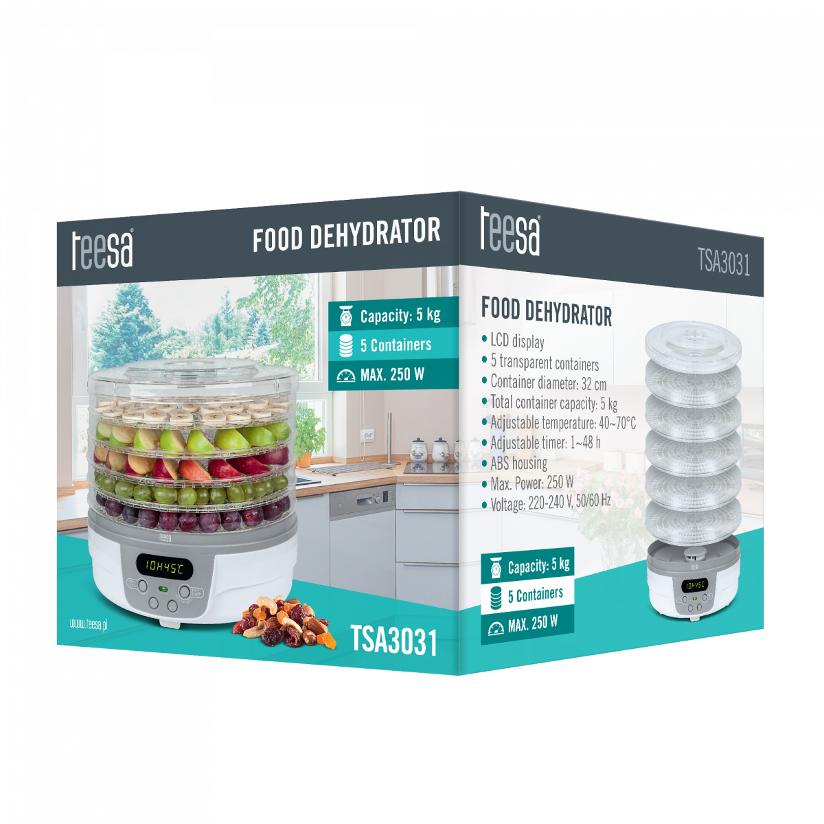 Сушарка для грибів овочів та фруктів Teesa TSA3031 - Зображення 5