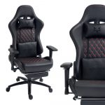 Геймерське крісло Lynxer Prestige Чорне з червоною вставкою