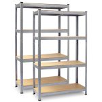 Металевий складський стелаж набір 2 шт 174 x 80 x 40 см Plonos PL-701 - Міцний і просторий - Зображення 2