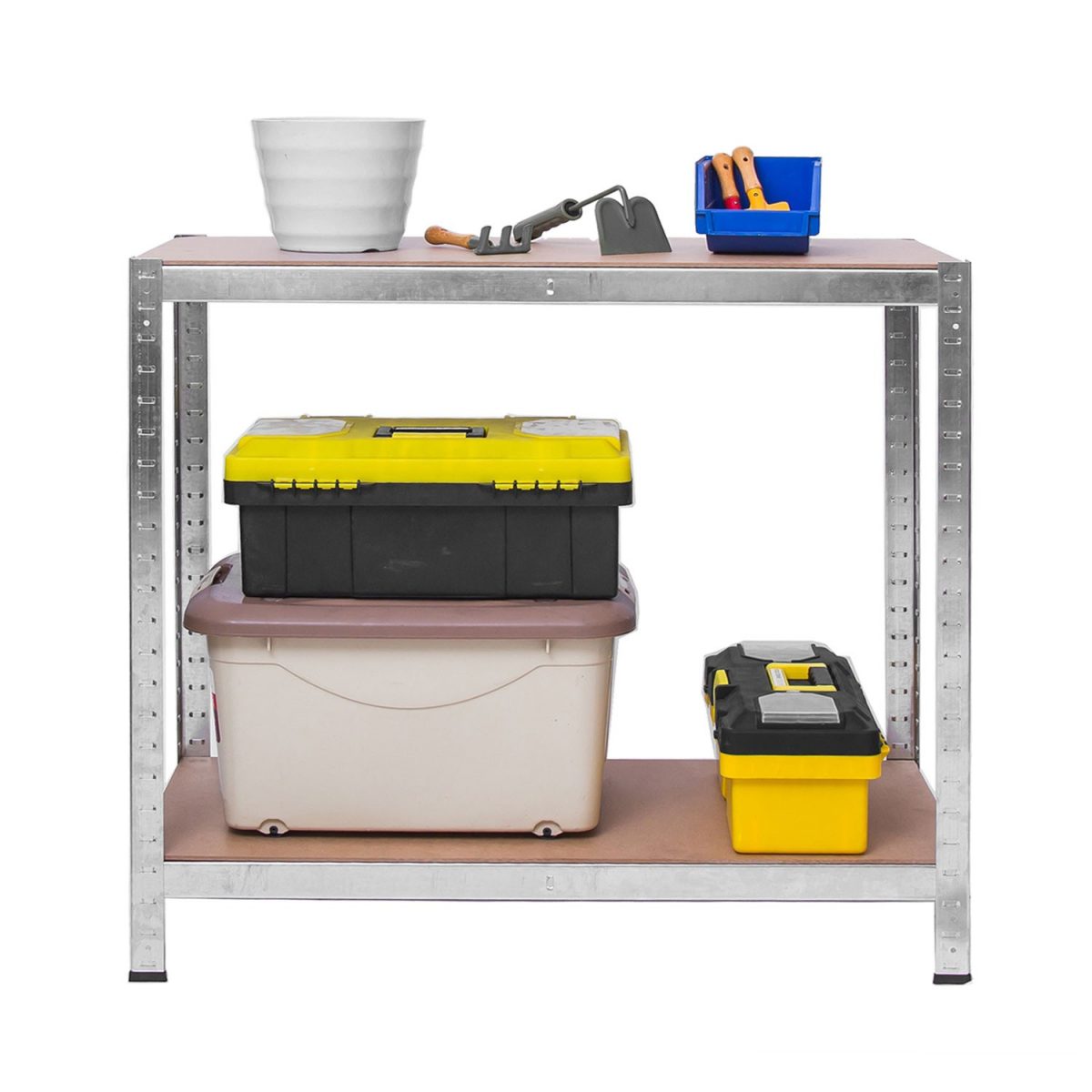 Металевий складський стелаж набір 2 шт. 180 x 90 x 40 см Plonos PL-702 - Для великого вантажу - Зображення 7