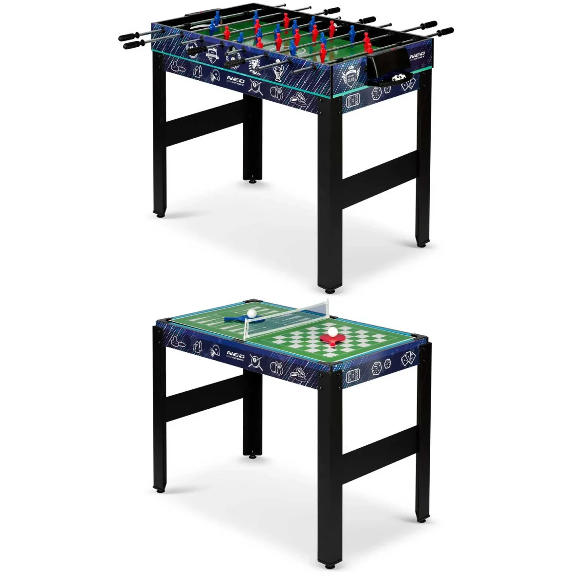 Мультиігровий стіл 12 в 1 106x59x90 см NS-801 чорний для різноманітних розваг - Зображення 2