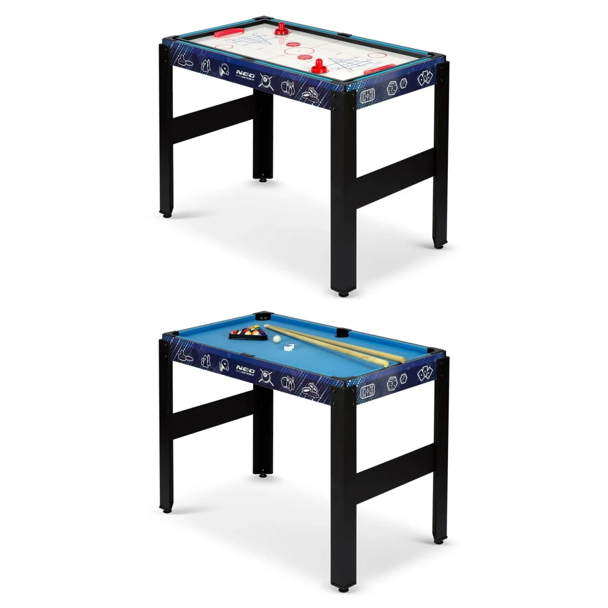 Мультиігровий стіл 12 в 1 106x59x90 см NS-801 чорний для різноманітних розваг - Зображення 3