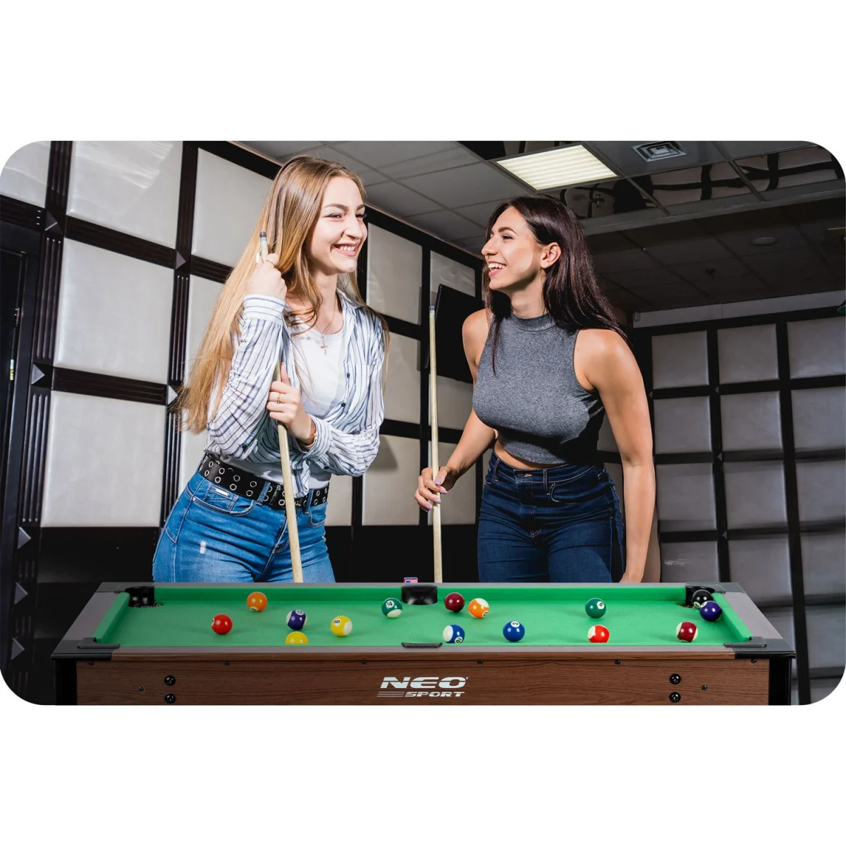 Більярдний стіл Neo-Sport NS-807 (122 x 61 x 76 см) темно-коричневий для дому - Зображення 8
