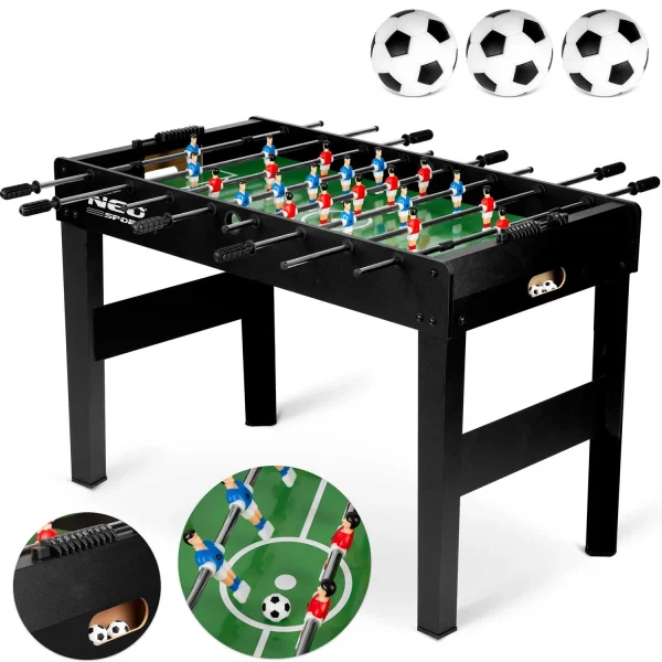 Настільний футбольний стіл Neosport 118x61x79 см NS-805 чорний для будь-якого інтер'єру