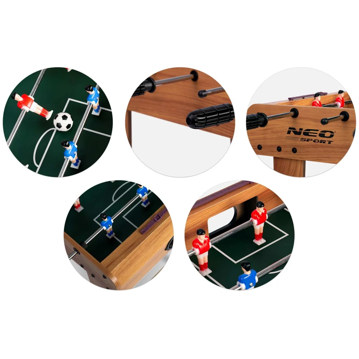 Настільний футбольний стіл Neosport 70x37x62 см NS-802 дерево для домашнього використання - Зображення 11