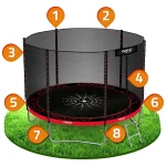 Садовий батут Neo-Sport 10 футів/312 см з зовнішньою сіткою та драбиною - Зображення 9