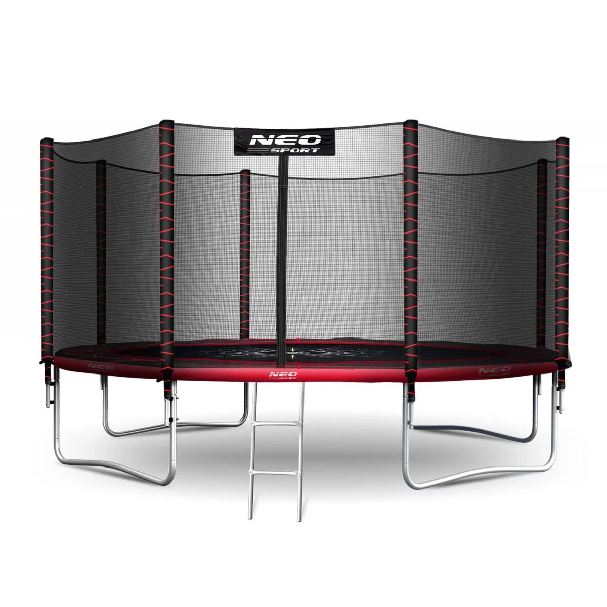 Садовий батут Neo-Sport 12 футів/374 см із зовнішньою сіткою та драбиною - Зображення 2