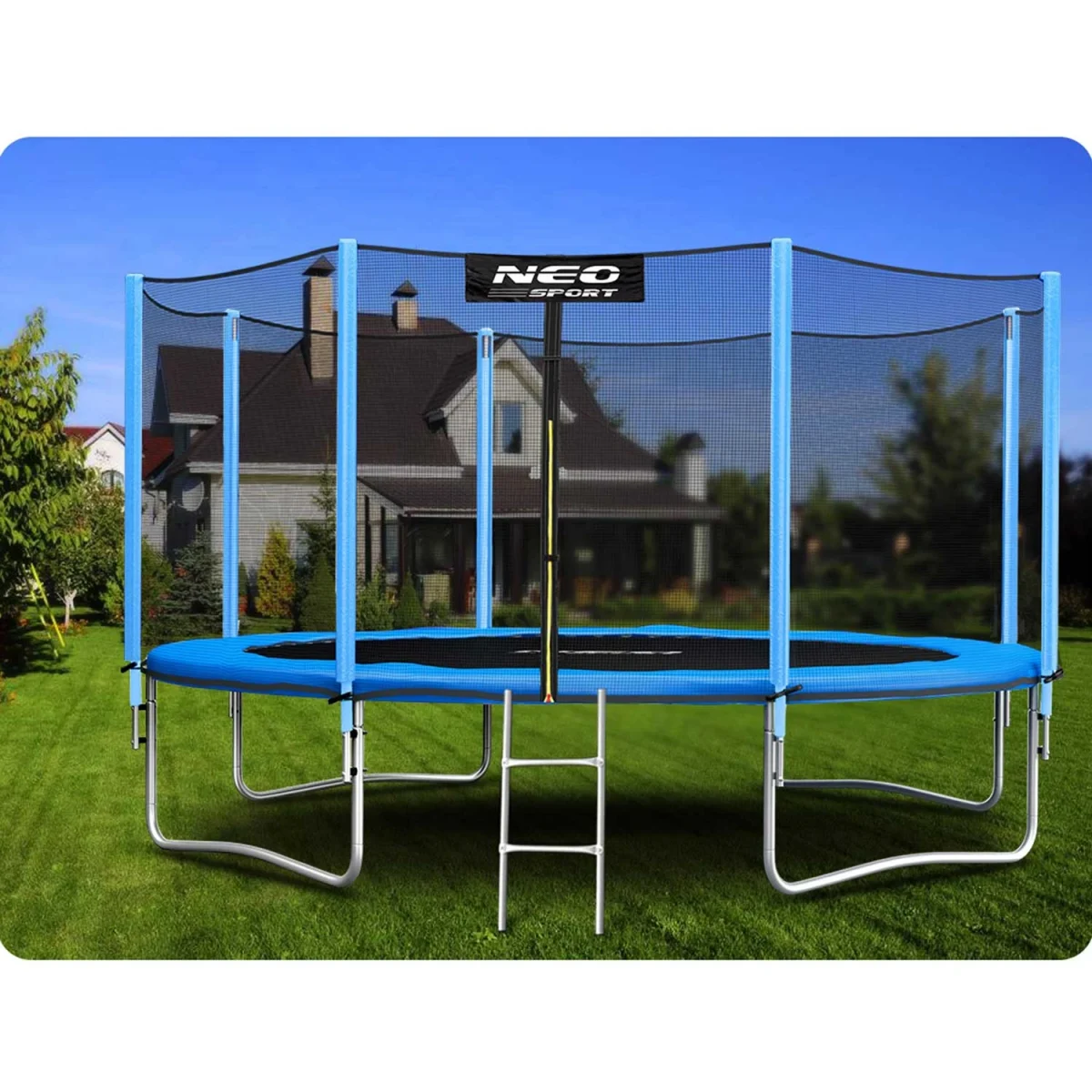trampolina-ogrodowa-14ft-435c_34121 Садовий батут Neo-Sport 14 футів із зовнішньою сіткою і драбиною - Зображення 4