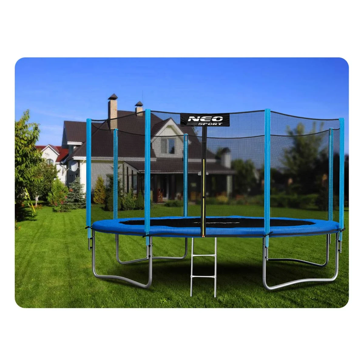 trampolina-ogrodowa-14ft-435c_34122 Садовий батут Neo-Sport 14 футів із зовнішньою сіткою і драбиною - Зображення 6