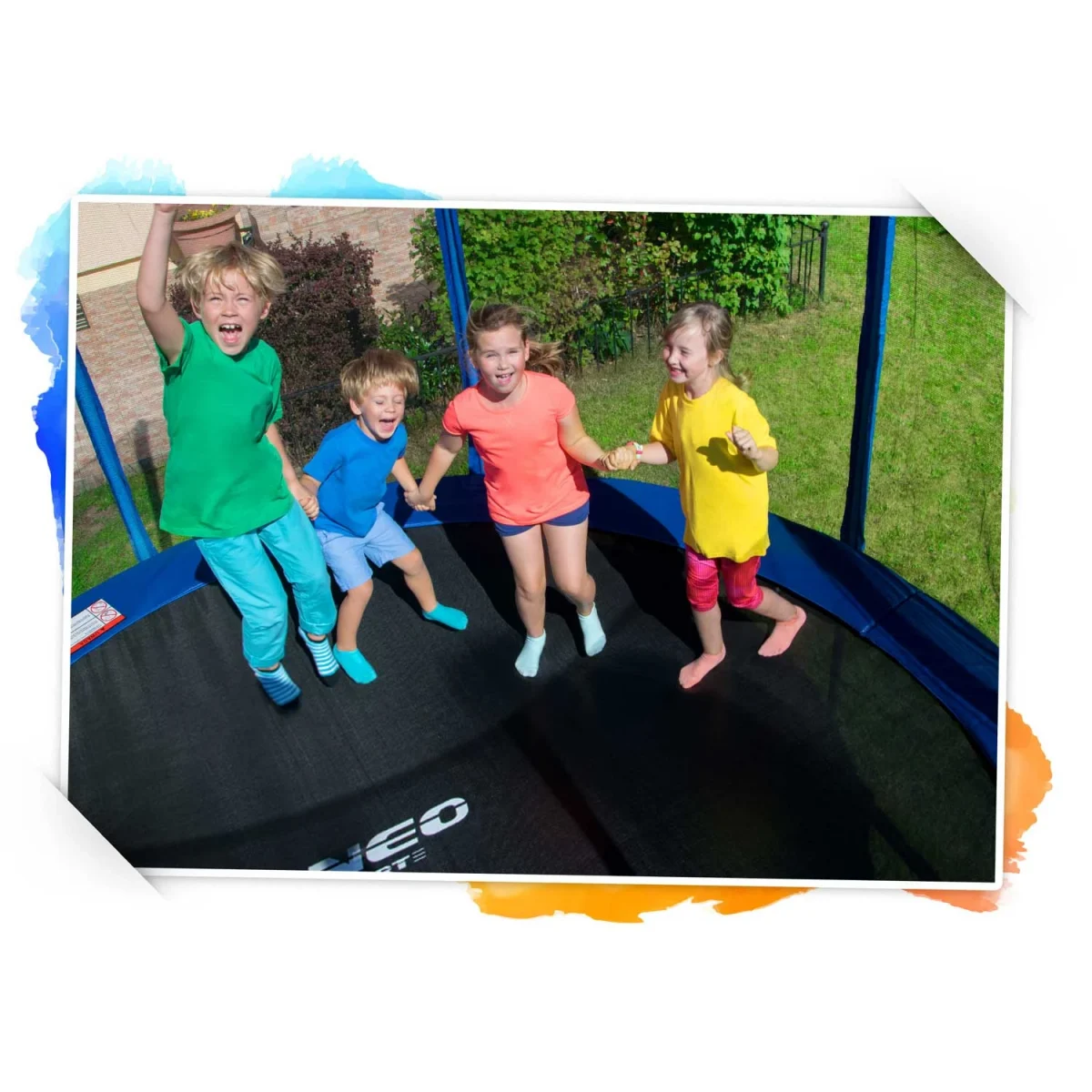 trampolina-ogrodowa-14ft-435c_34123 Садовий батут Neo-Sport 14 футів із зовнішньою сіткою і драбиною - Зображення 10