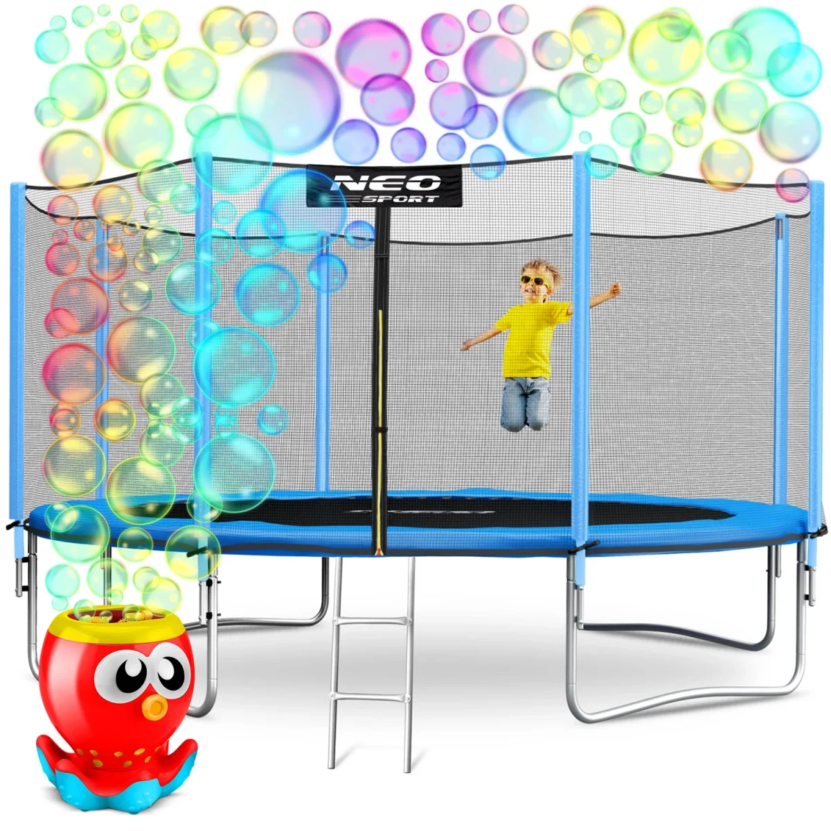 trampolina-ogrodowa-14ft-435c_34126 Садовий батут Neo-Sport 14 футів із зовнішньою сіткою і драбиною - Зображення 1