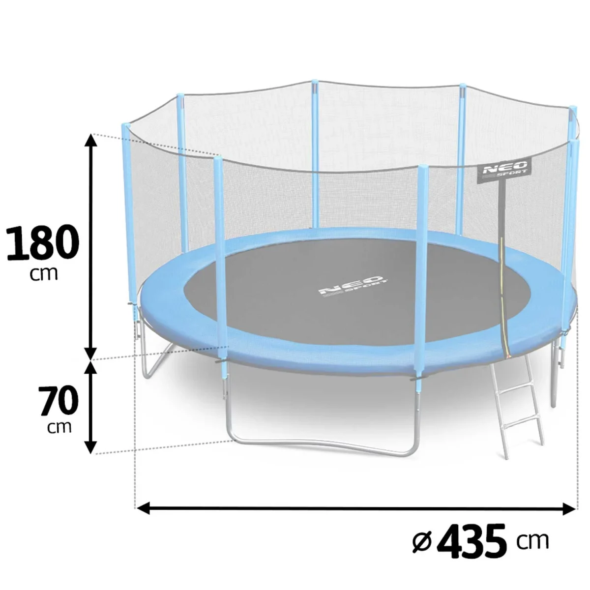 trampolina-ogrodowa-14ft-435c_34130 Садовий батут Neo-Sport 14 футів із зовнішньою сіткою і драбиною - Зображення 5