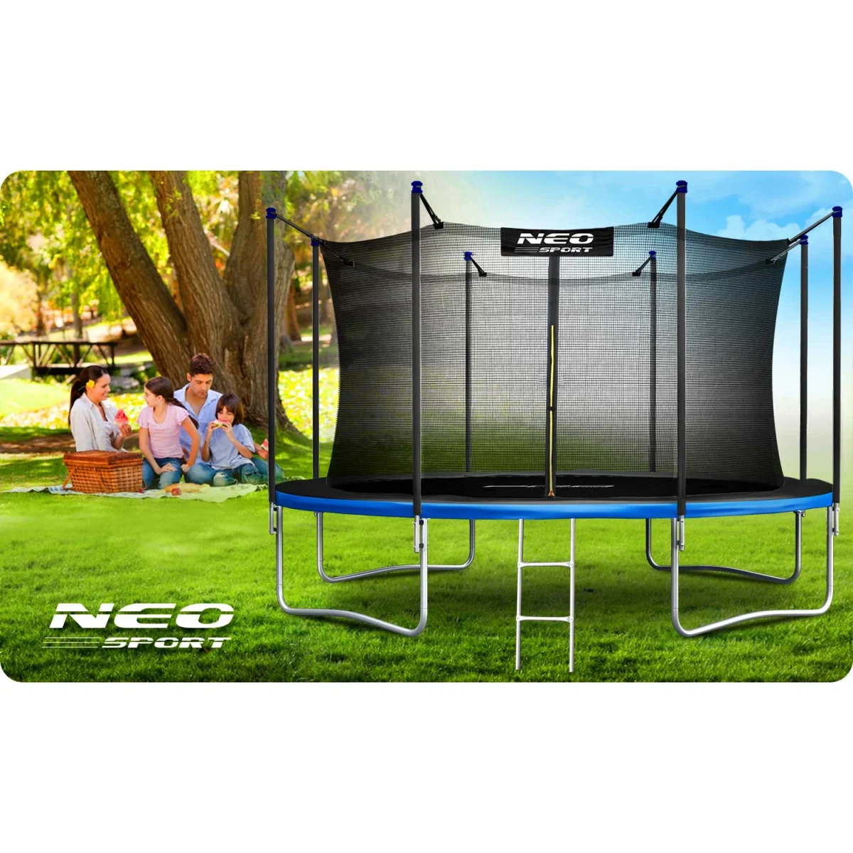 Садовий Батут Neo-Sport 465 см з внутрішньою сіткою та драбиною - Зображення 12