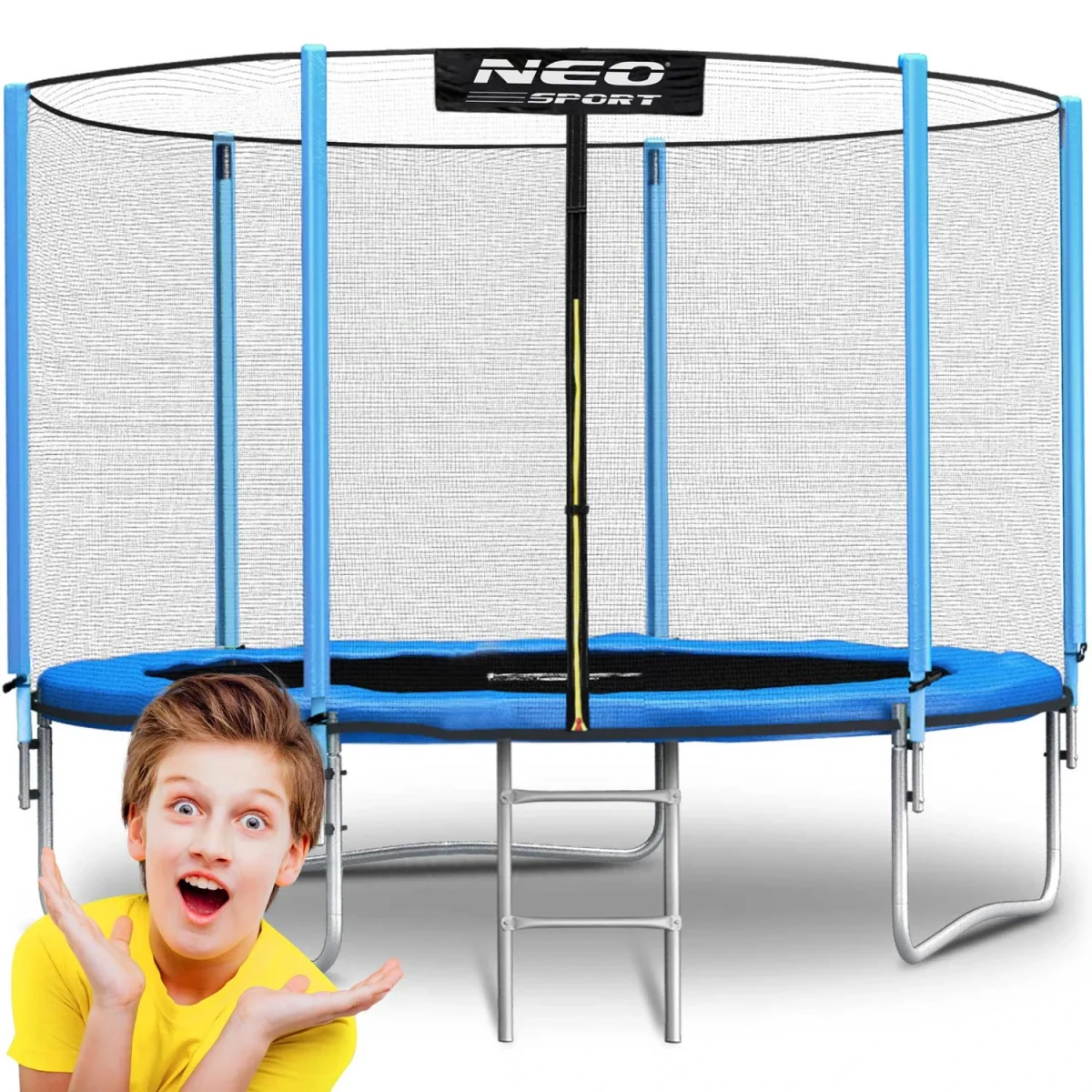 trampolina-ogrodowa-6ft-183cm_28209 Садовий батут Neo-Sport 6 футів/183 см із зовнішньою сіткою та драбиною - Зображення 1