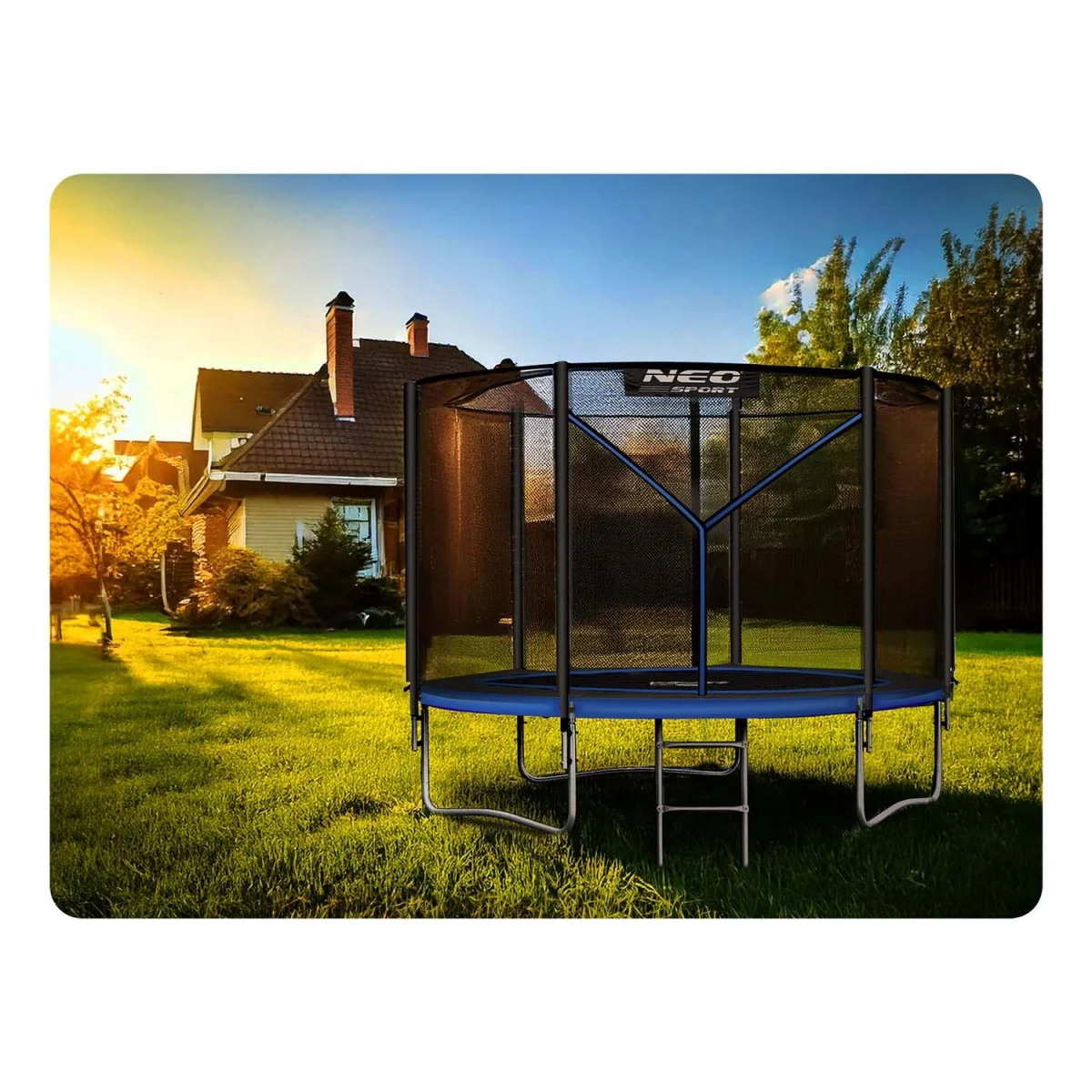 Садовий батут Neo-Sport 6 футів/183 см із зовнішньою сіткою та драбиною - Зображення 4