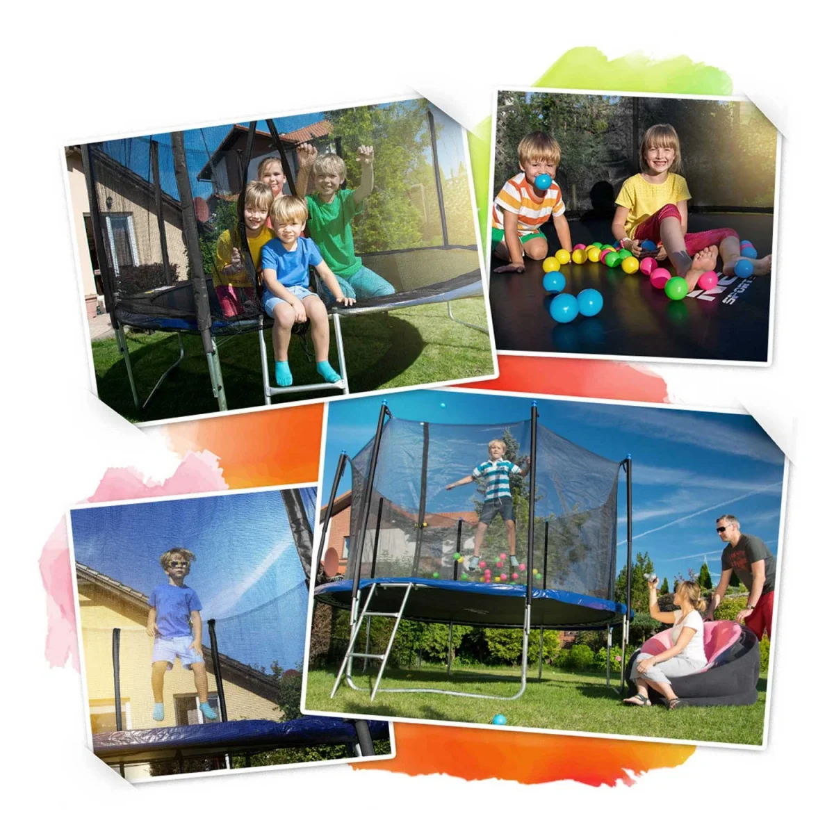 Садовий батут Neo-Sport 8 футів/252 см із внутрішньою сіткою та драбиною - Зображення 6