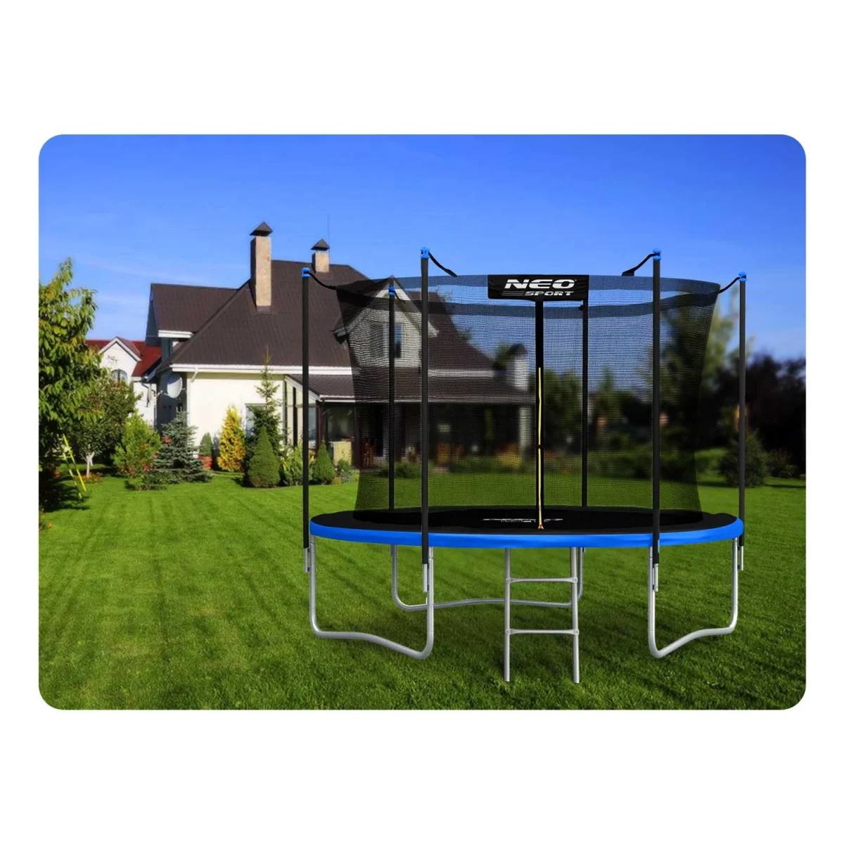 Садовий батут Neo-Sport 8 футів/252 см із внутрішньою сіткою та драбиною - Зображення 10