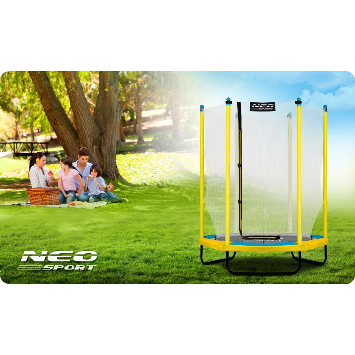Садовий батут для дітей Neo-Sport 140 см 4,5 фута для активного відпочинку - Зображення 8