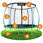 Профільований садовий батут Neo-Sport 10 футів з внутрішньою сіткою - Зображення 10
